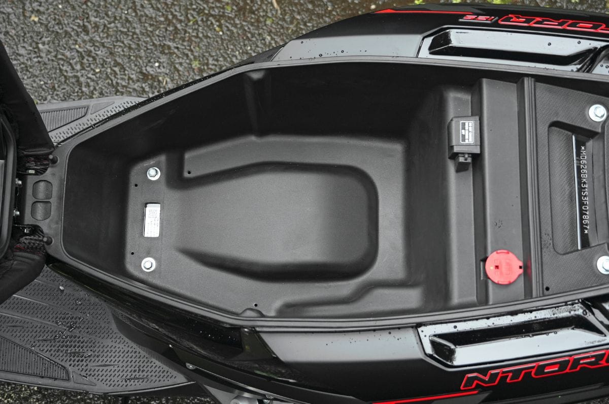 You get a relatively generous 22 liters with the Ntorq 125